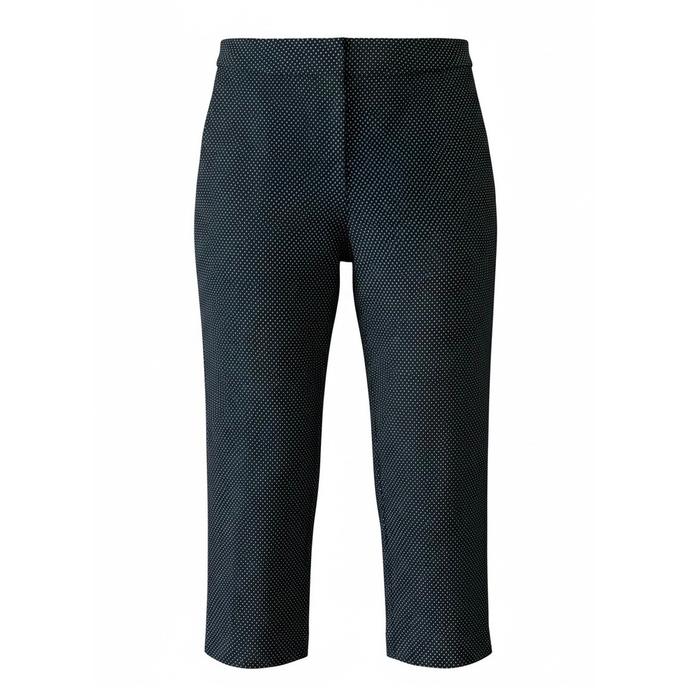 Investments II Womens 14W Black White Polka Dot Straight Leg Ankle Pants Stretch
